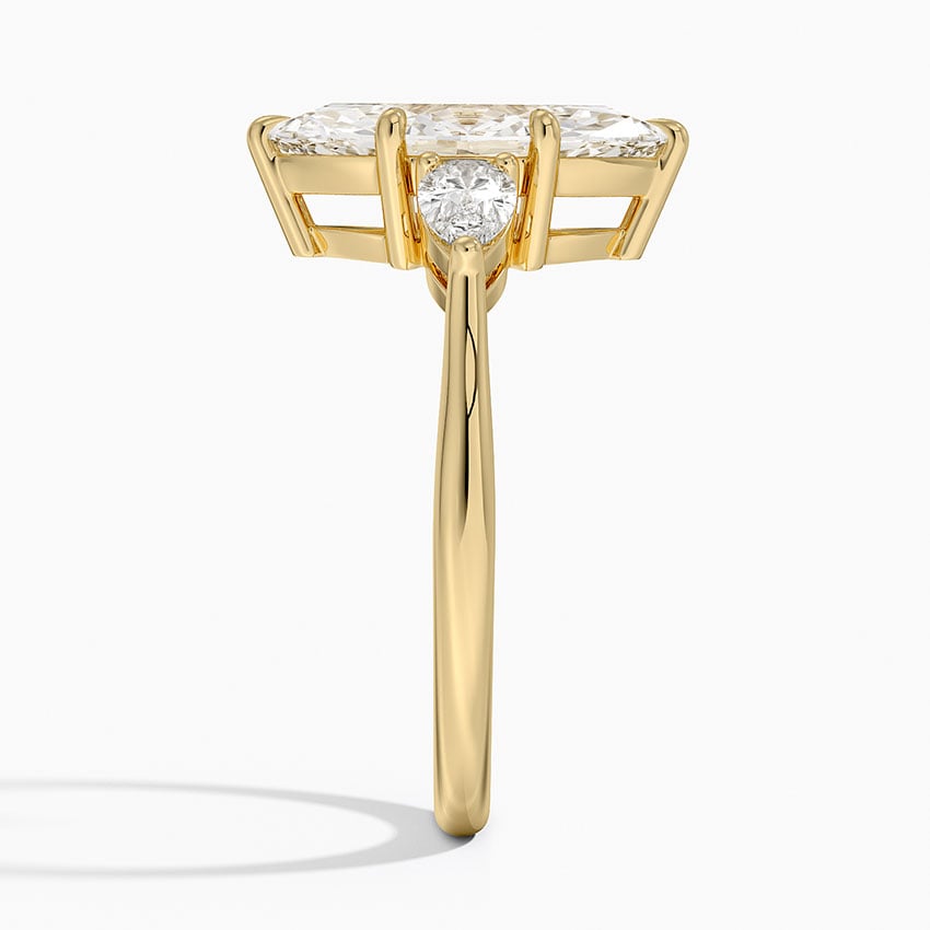 Classic Three Stone Marquise Cut Moissanite Engagement Ring
