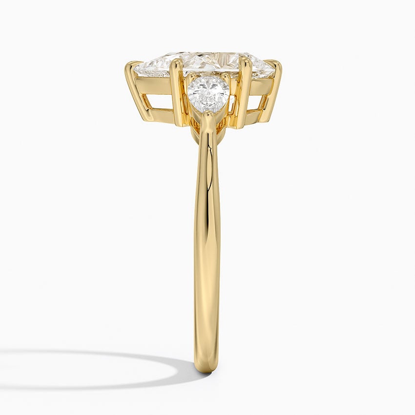 Classic Three Stone Pear Cut Moissanite Engagement Ring
