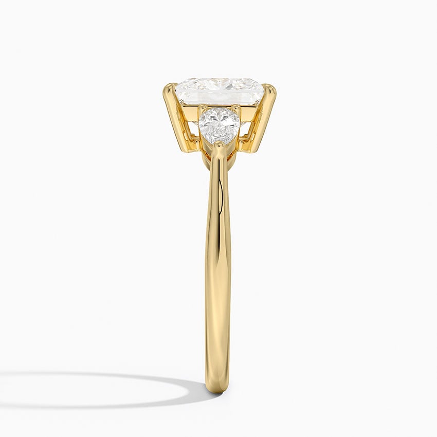 Classic Three Stone Princess Cut Moissanite Engagement Ring