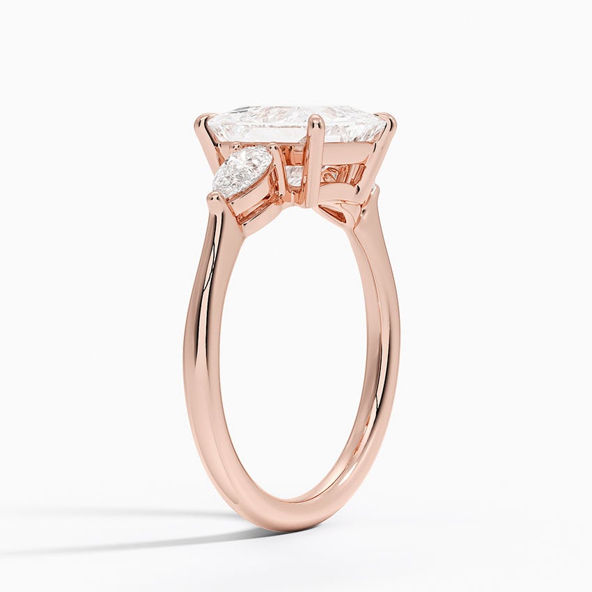 Classic Three Stone Princess Cut Moissanite Engagement Ring