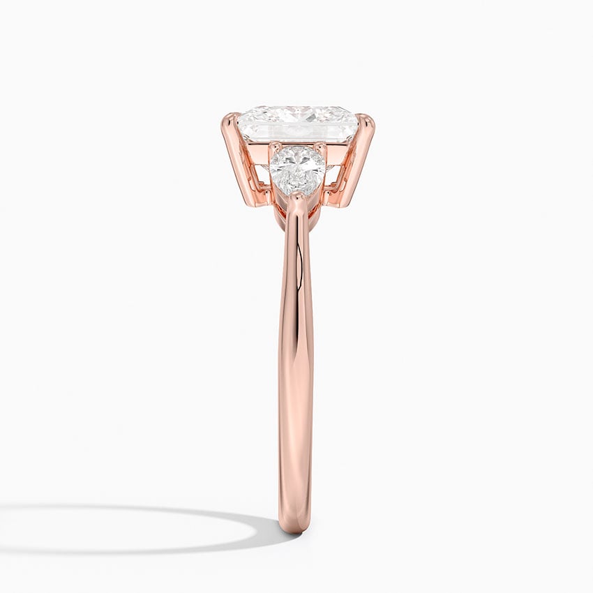 Classic Three Stone Princess Cut Moissanite Engagement Ring