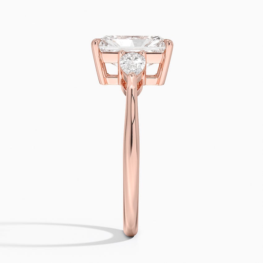 Classic Three Stone Radiant Cut Moissanite Engagement Ring