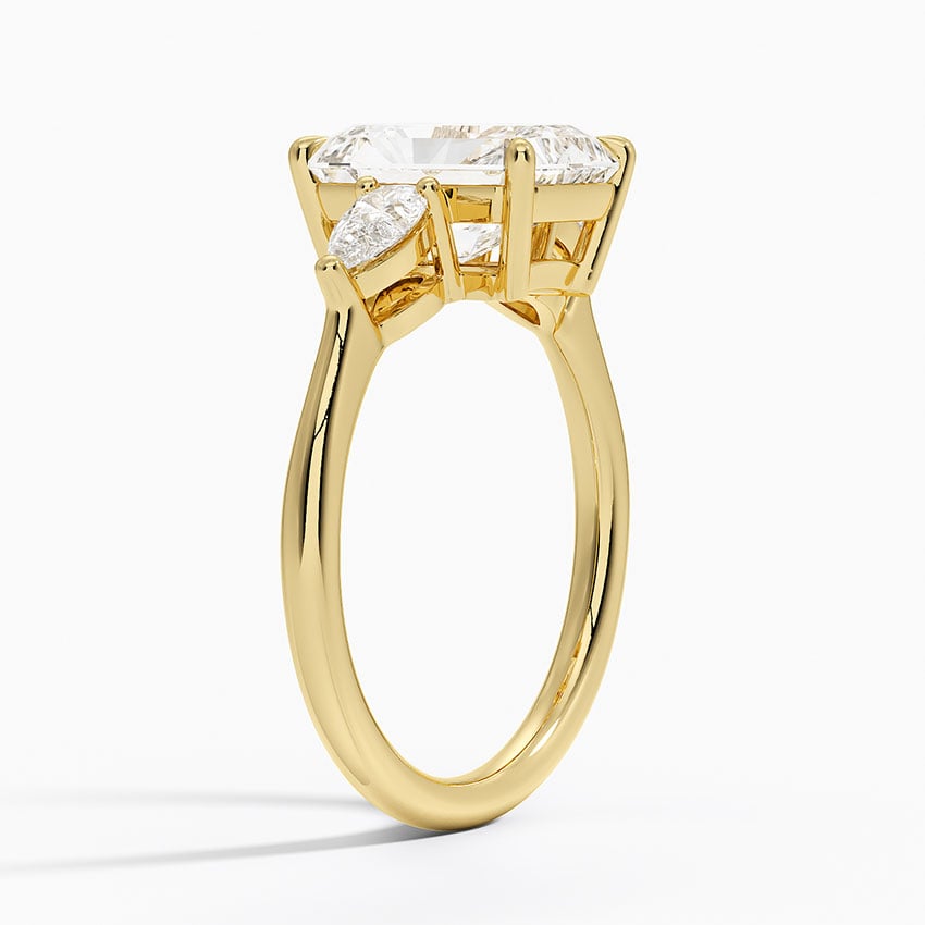 Classic Three Stone Radiant Cut Moissanite Engagement Ring