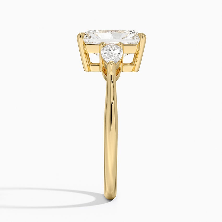 Classic Three Stone Radiant Cut Moissanite Engagement Ring