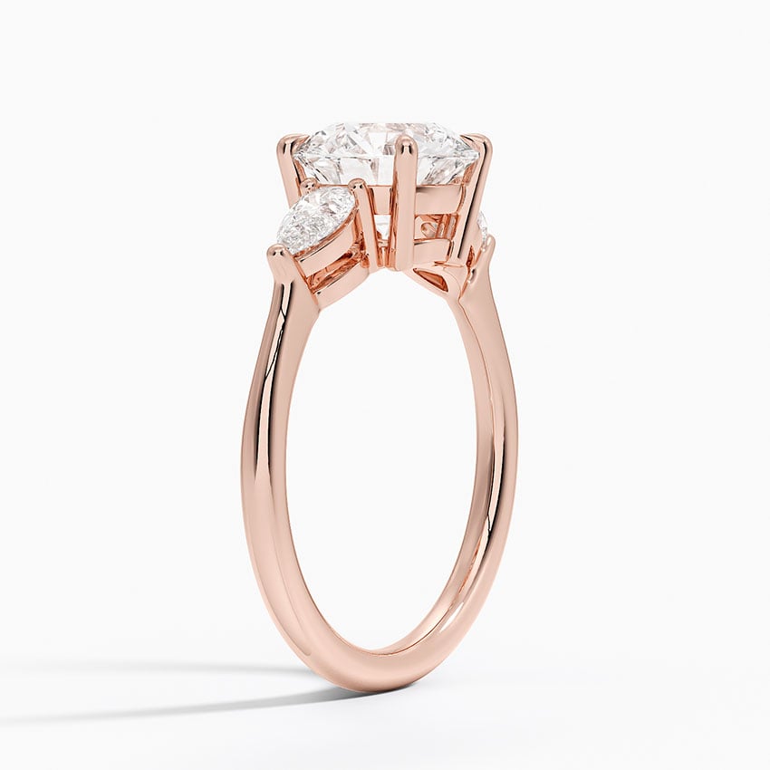 Classic Three Stone Round Cut Moissanite Engagement Ring