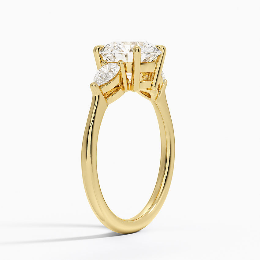 Classic Three Stone Round Cut Moissanite Engagement Ring