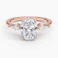 Cometa Oval Cut Three Stone Moissanite Engagement Ring