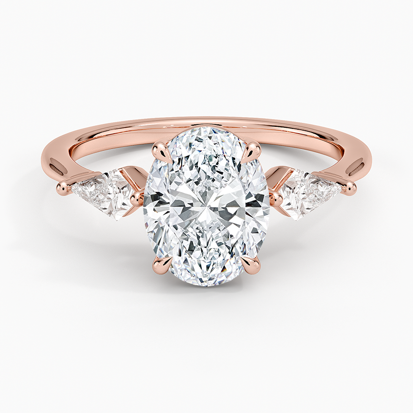 Cometa Oval Cut Three Stone Moissanite Engagement Ring