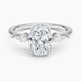 Cometa Oval Cut Three Stone Moissanite Engagement Ring