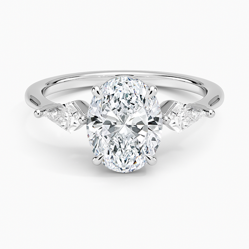 Cometa Oval Cut Three Stone Moissanite Engagement Ring