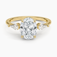 Cometa Oval Cut Three Stone Moissanite Engagement Ring