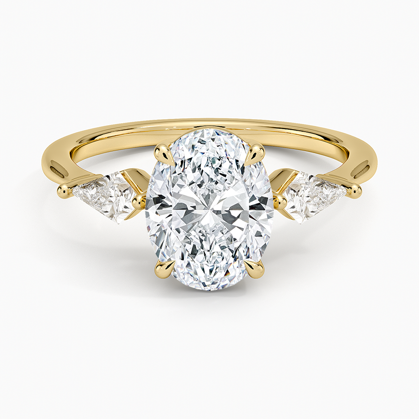 Cometa Oval Cut Three Stone Moissanite Engagement Ring