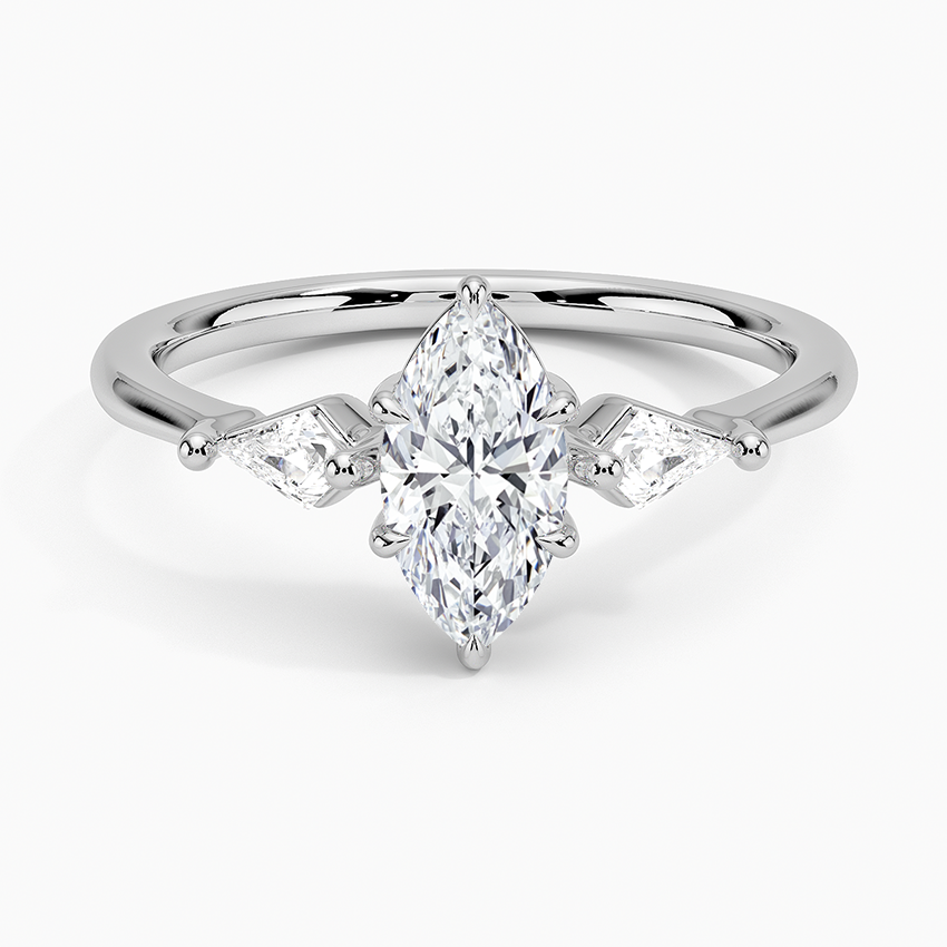 Cometa Marquise Cut Three Stone Moissanite Engagement Ring