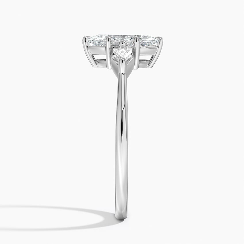 Cometa Marquise Cut Three Stone Moissanite Engagement Ring