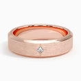 6.0 mm Compass-Set Princess Moissanite Matte Men’s Wedding Band