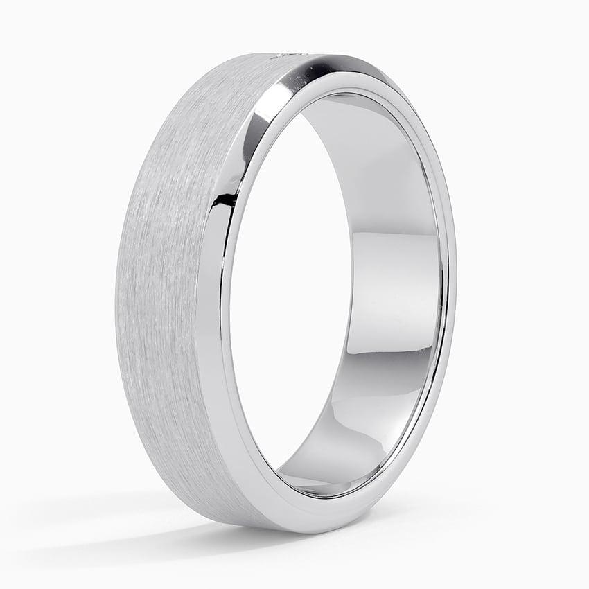 6.0 mm Compass-Set Princess Moissanite Matte Men’s Wedding Band