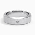 6.0 mm Compass-Set Princess Moissanite Matte Men’s Wedding Band