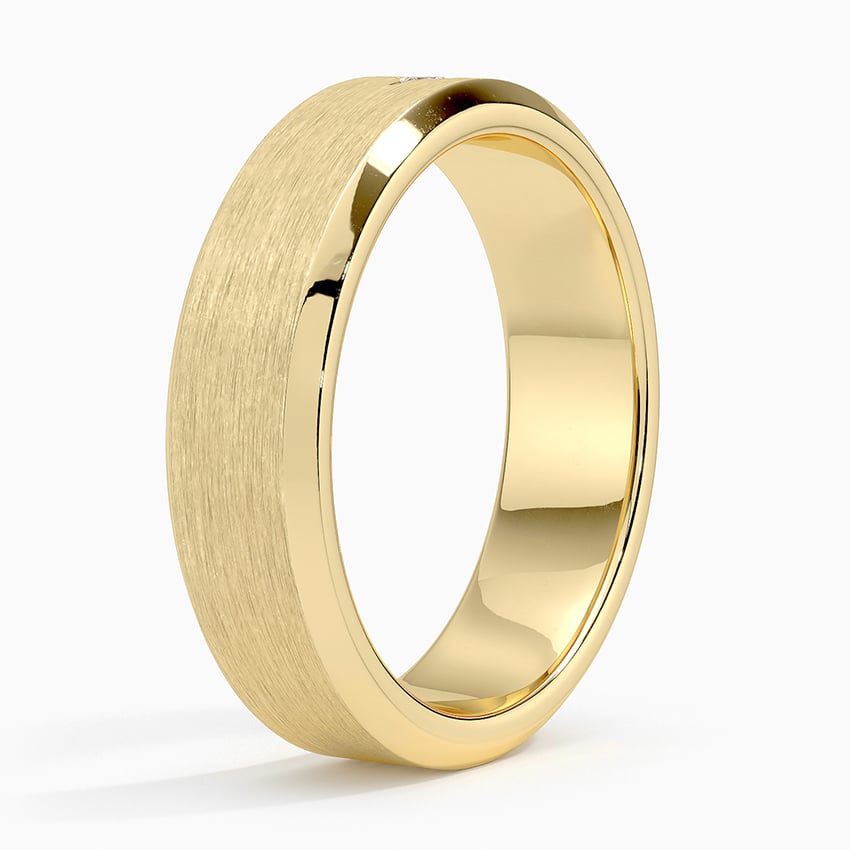 6.0 mm Compass-Set Princess Moissanite Matte Men’s Wedding Band