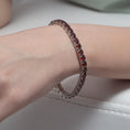 Crimson Glow Round Garnet Tennis Bracelet