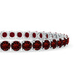 Crimson Glow Round Garnet Tennis Bracelet