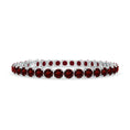 Crimson Glow Round Garnet Tennis Bracelet