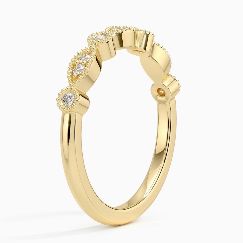 Crown-Inspired Moissanite Accent Wedding Band