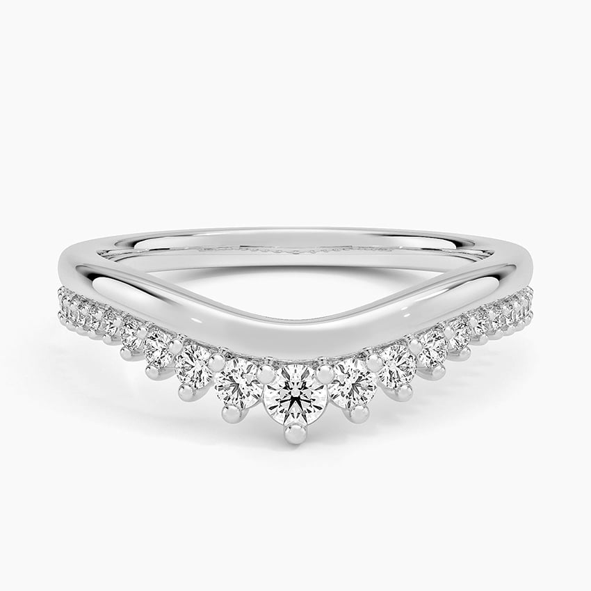 Curved Contour Moissanite Wedding Band