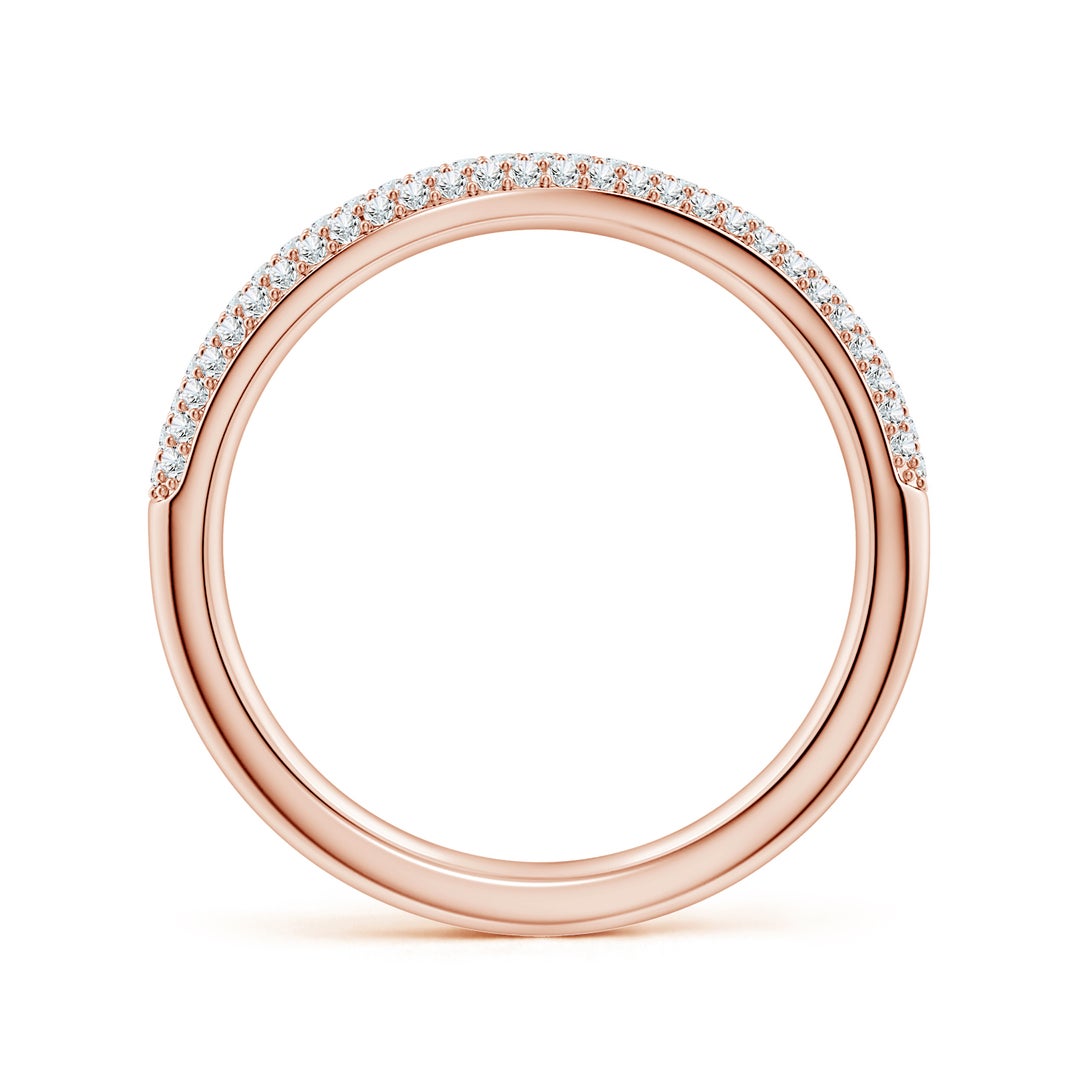 Curved Pavé Moissanite Stackable Wedding Band - 3.0 mm