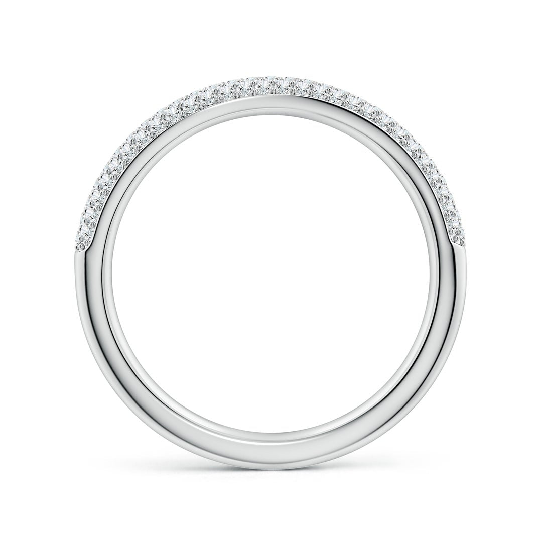 Curved Pavé Moissanite Stackable Wedding Band - 3.0 mm