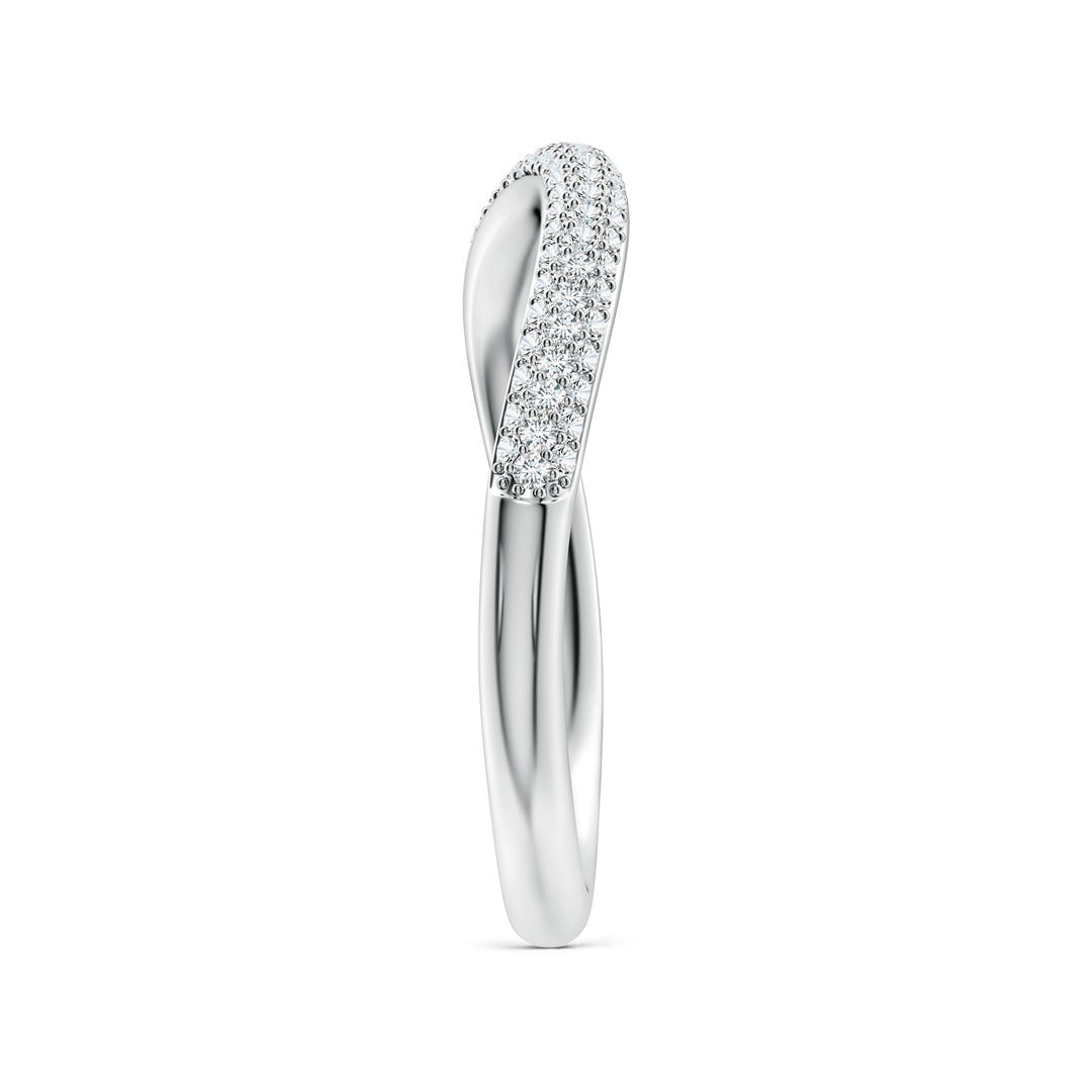 Curved Pavé Moissanite Stackable Wedding Band - 3.0 mm