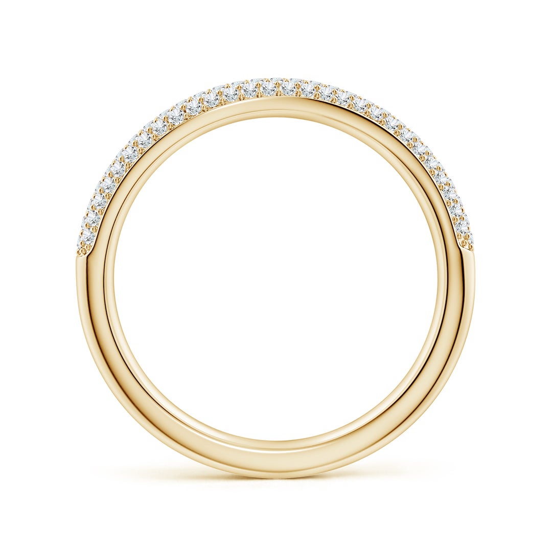 Curved Pavé Moissanite Stackable Wedding Band - 3.0 mm