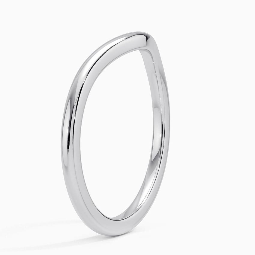 Minimal Chevron Curved Wedding Band-1.5mm