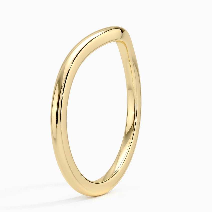 Minimal Chevron Curved Wedding Band-1.5mm