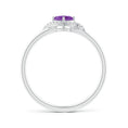 Cushion-Cut Amethyst with Bypass Moissanite Halo Promise Ring