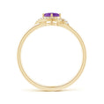 Cushion-Cut Amethyst with Bypass Moissanite Halo Promise Ring