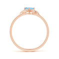 Cushion-Cut Aquamarine with Bypass Moissanite Halo Promise Ring