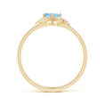 Cushion-Cut Aquamarine with Bypass Moissanite Halo Promise Ring
