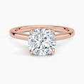Cushion Cut Petal Prong Solitaire Moissanite Engagement Ring
