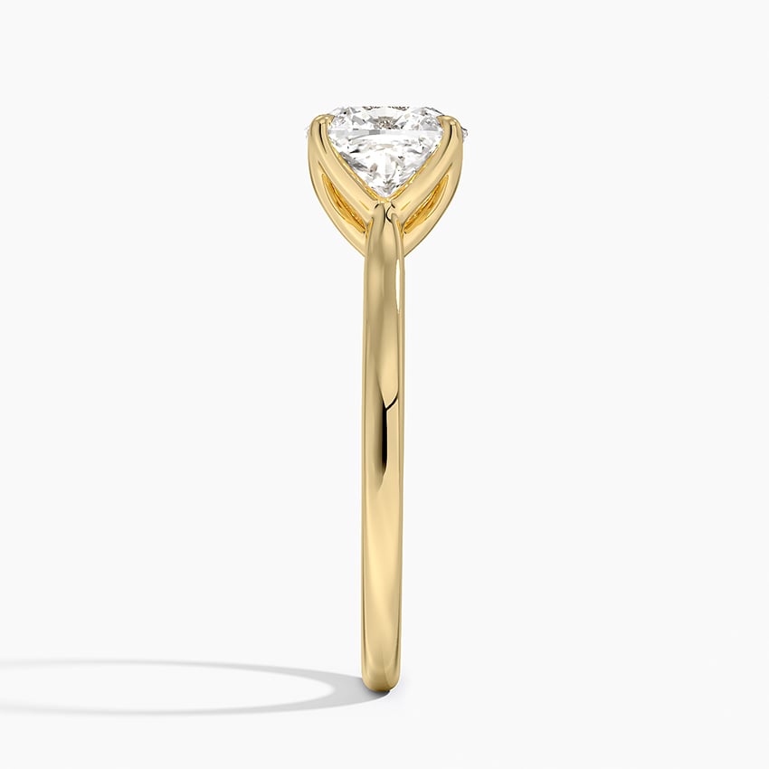 Cushion Cut Petal Prong Solitaire Moissanite Engagement Ring