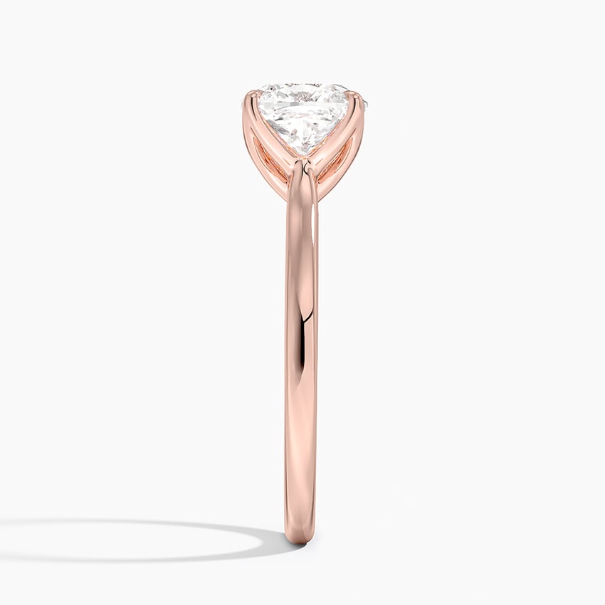 Cushion Cut Petal Prong Solitaire Moissanite Engagement Ring