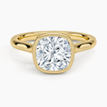 Load image into Gallery viewer, Cushion Cut Bezel Moissanite Engagement Ring
