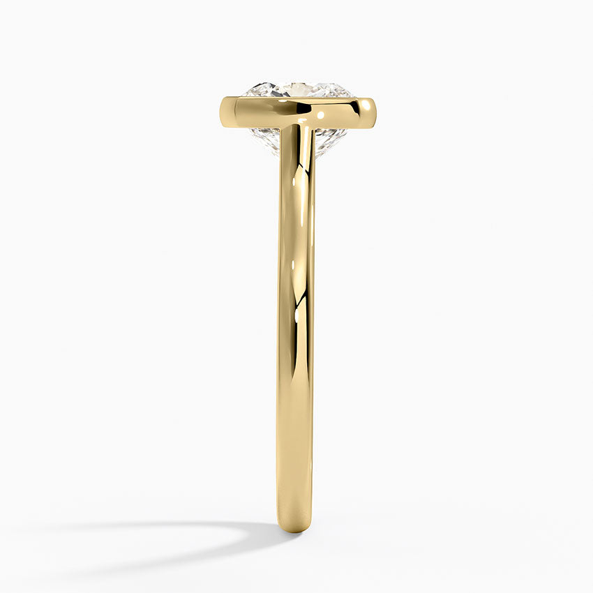 Cushion Cut Bezel Moissanite Engagement Ring