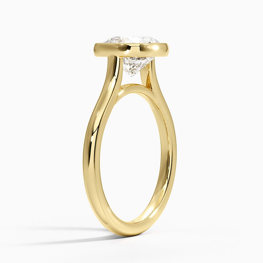 Cushion Cut Bezel Moissanite Engagement Ring