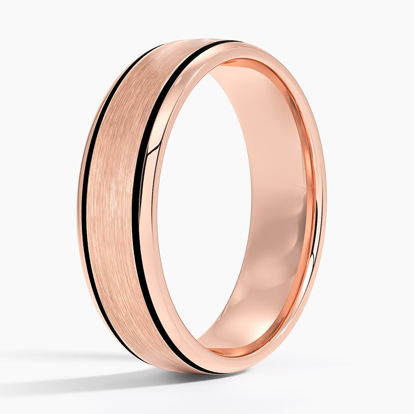6.0 mm Dark Groove Accents Matte Men’s Wedding Band