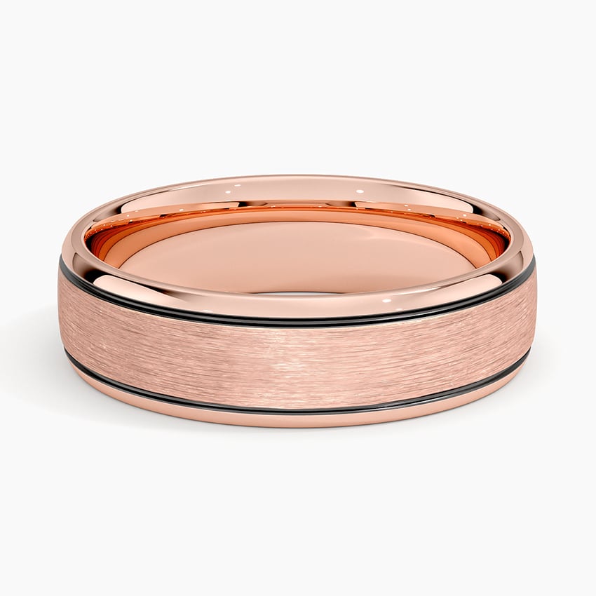 6.0 mm Dark Groove Accents Matte Men’s Wedding Band