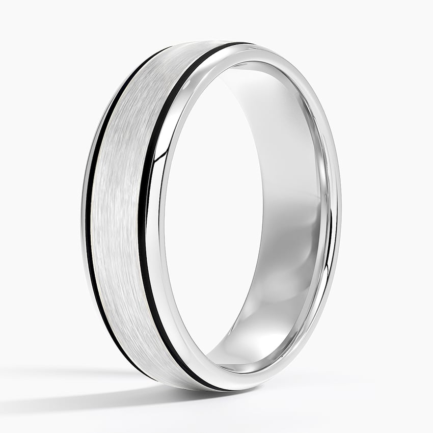6.0 mm Dark Groove Accents Matte Men’s Wedding Band
