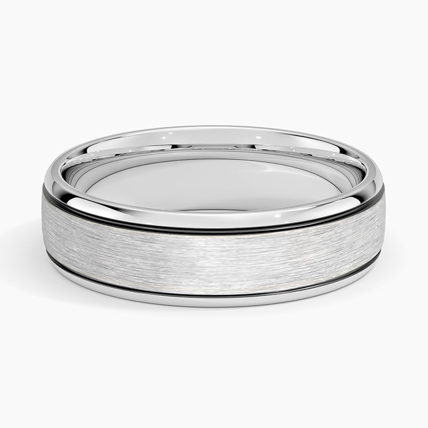 6.0 mm Dark Groove Accents Matte Men’s Wedding Band