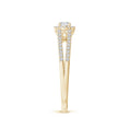 Delicate Split Shank Halo Moissanite Promise Ring