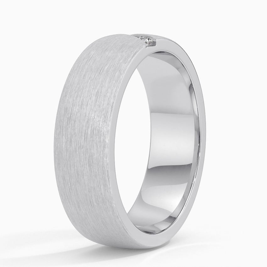 6.5 mm Diagonal Moissanite Men’s Matte Wedding Band