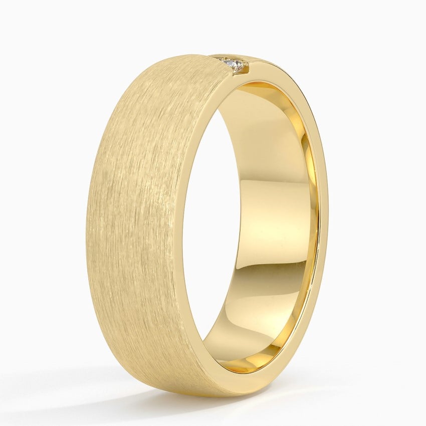 6.5 mm Diagonal Moissanite Men’s Matte Wedding Band